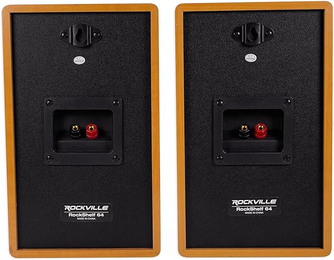 Rockville Pair RockShelf 68C V2 400W Wood 6.5" Bookshelf Speakers, 8 Ohm, Kevlar Woofers, Silk Dome Tweeters, Wall-Mountable, for Home Theater and Music