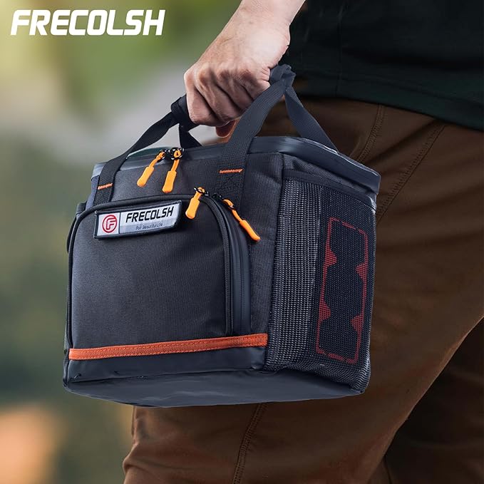 FRECOLSH Travel Carrying Case Compatible with Jackery Explorer 300/240/160, Portable Power Station Storage Case with Water- proof Bottom and Front Pockets for Jackery Accessories Solar Generator