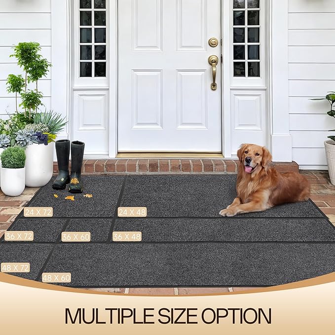 Amyracel Front Door Mat Indoor Outdoor Entrance, 24" x 72" All-Season Waterproof Doormat for Enterway, Heavy Duty Commercial Floor Mat, Fade Resistant, Rubber Back, Low Profile, Easy Clean