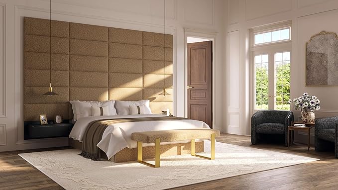VANT Upholstered Bed Bench - Velvet Platinum Grey - Matte Black - Contemporary Modern, Bedroom Bench Seat, Hallway, or Entryway