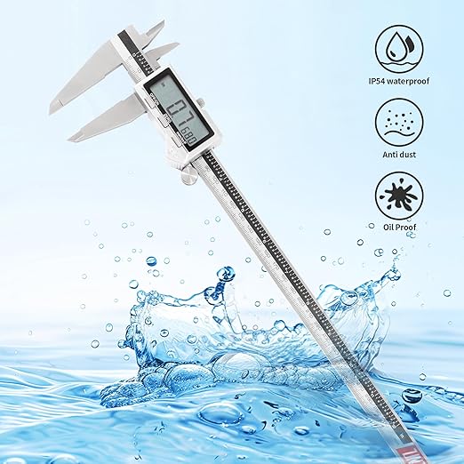 Unipec 12 Inch Digital Caliper, 150mm Calipers Measuring Tool with Stainless Steel, IP54 Splash Proof Protection Design