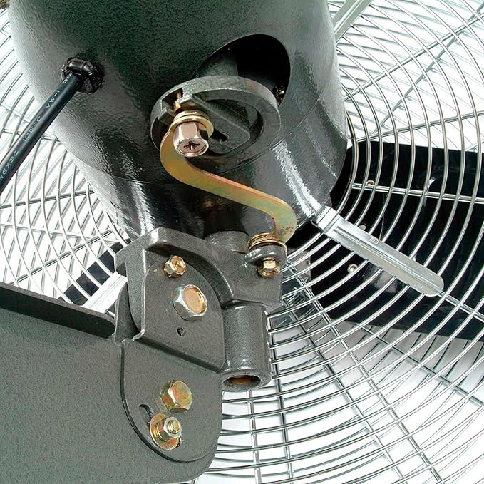 Global Industrial Commercial Wall Mount Fan, Fixed and Oscillating, 30" Diameter, 1/3 HP, 3 Speed, 8775 CFM at 1100 RPM, Tilting Head, For Indoor Use Only