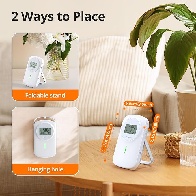 INKBIRD CO2 Monitor Ndir CO2 Detector 3 in 1 Meter | Carbon Dioxide & Temperature & Humidity Air Quality Monitor Indoor Battery Powered | Dual Alarm System | for Home, Office, RV, Grow Tent (IAM-O2)