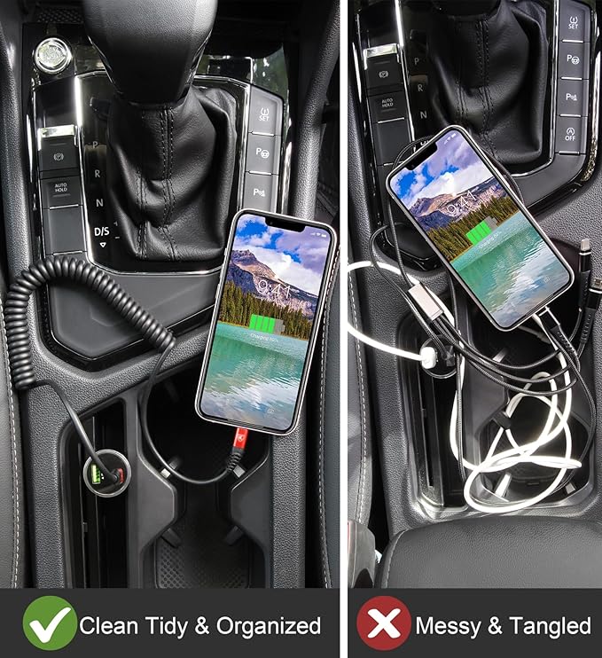 KIYODA USB C to Lightning Cable 6FT 2Pack, Coiled iPhone Charger USB C Fast Charging for Car Short iPhone Cord for iPhone14/13/12/11 Pro Max/iPad/CarPlay-Red