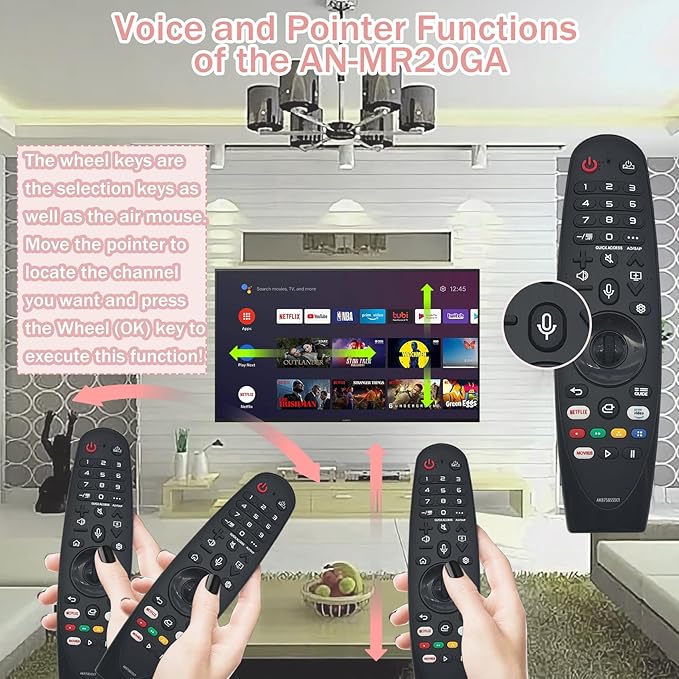AKB75855501 AN-MR20GA for LG TV Remote, OLED QNED NanoCell 4K UHD Voice Magic Remote Control, Replace for LG TV Control AN-MR650, AN-MR19BA, AN-MR18BA, with Netflix Prime Keys, Pointer Function