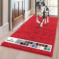 Muddy Mat® | Super Absorbent Door Mat Indoor, Microfiber Quick Dry Chenille Entryway Rug, Non-Slip Front Door Mat, Indoor Mats for Entryway, Machine Washable Pet Rug, Red 59"x24"