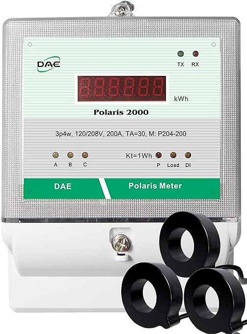 DAE P204-200-S KIT, UL CTEP kWh Smart Submeter, 3 Phase, 200A, 120/208v, 3 Solid Core CTs(Inner Diameter 1.02")