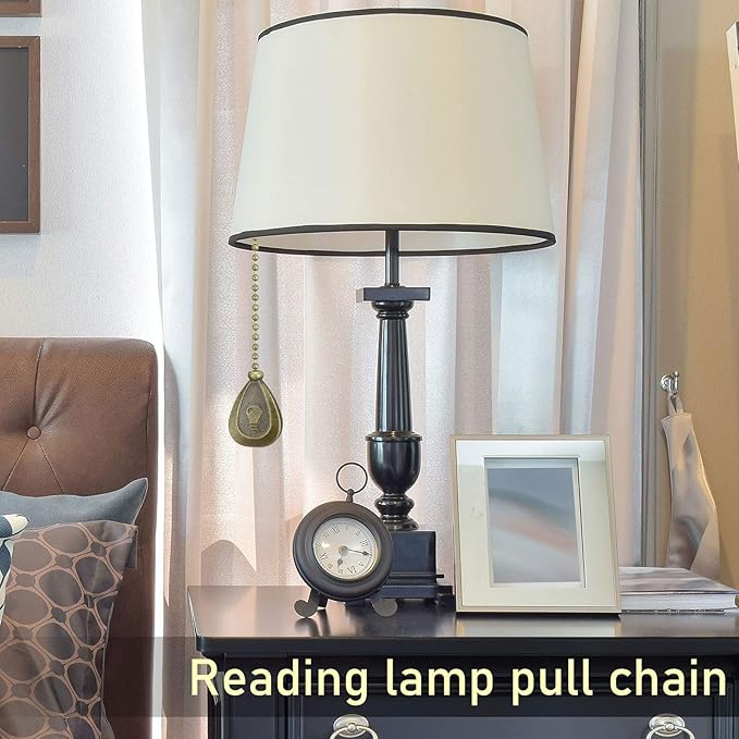 4 Pieces Ceiling Fan Pull Chain Extender Ornament 12 Inch Ceiling Pull Chain Extension Classic Drop Shaped Pendant Beaded Ball Cord for Fan Light lamp Decorative with Connector(Cinnamon)