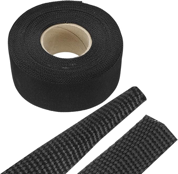 MECCANIXITY Braided Cable Sleeves Heat Shrinkable Fabric Sleeving, 1 3/8" 40ft Black 2:1 Ratio Heat Shrinkable Cord Protector for Harness Cable, Network Cable Protection, Cable Management