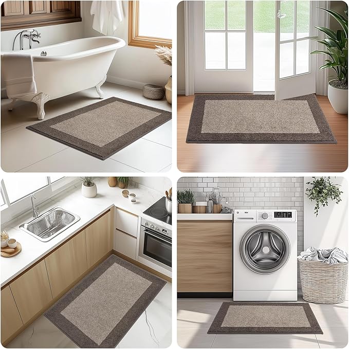 Washable Area Rug 34" x 60", Non Slip Kitchen Rug for Floor, Absorbent Entrance Runner Rug for Bedroom, Living Room, (Roll Packing)