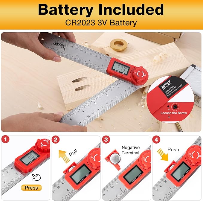 UNIPEC Digital Angle Finder Protractor, Angle Finder Ruler,Stainless steel 7inch 200mm 7inch/200mm, Angle Measuring Tool for Woodworking,Carpenter,Construction,DIY Measurement (Stainless Steel)