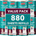 MEIQIHOME Extra Sticky Lint Roller Refills Only, 880 Easy-Tear Sheets for 3.9"-4" Lint Rollers with 1.5" Inner Diameter - Superior Cleanliness for Clothes