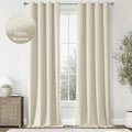 ChrisDowa 100% Blackout Birch Solid Curtains 120 Inches Long 2 Panels for Bedroom Living Room,Farmhouse Room Darkening Thermal Insulated Soundproof Grommet Top Window Treatment Drapes,52x120