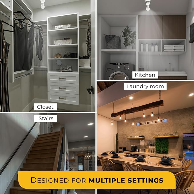 Touch & Glow 360 Motion Sensor Light Socket for Indoor & Outdoor - Energy Efficient Socket Adapter for Garage, Basement, Kitchen, Storage Room - Smart Motion Detector - Motion Activated Light Adapter
