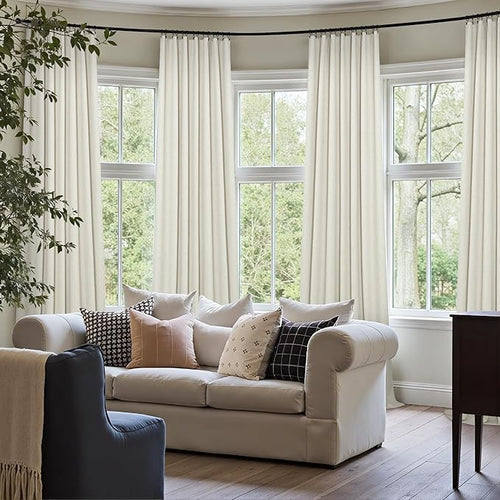 70 Inch Extra Wide Blackout Curtains 102 Inches Long for Living Room 2 Panels Set Back Tab Natural Linen Textured Boho Curtains Thermal Privacy Sliding Door Drapes Large Window Burg 70x102 Ivory Cream