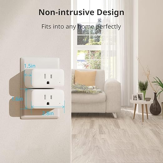 【2025 New】 SwitchBot Smart Plug Mini 15A(2 Pack), Energy Monitor, Smart Home WiFi(2.4GHz) & Bluetooth Outlet, Compatible with Alexa & Google Home, APP Remote Control & Timer Function, No Hub Required