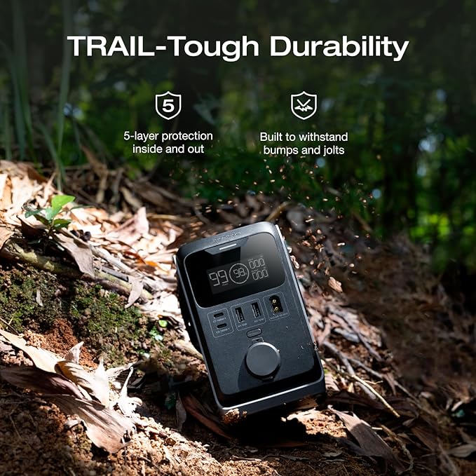 EF ECOFLOW TRAIL 300 DC Portable Power Station with Camping Lamp, 288Wh LiFePO4 Power Bank, Solar Generator, for Camping, Travel, and Emergency Power