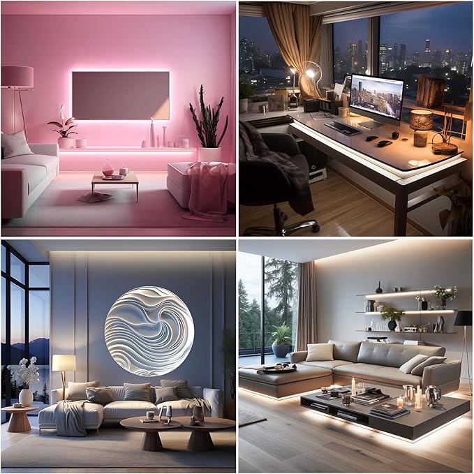 UVTaoYuan LED Strip Lights Set of 2 Pack 3.28FT COB Light Strips USB 5V 6500K Bright White High Density Not Dimmable Short LED Strip for Bedroom Indoor Home Decor Flexible Display Cabinet TV Lighting