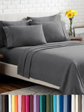 Bare Home Hotel Luxury Split California King Sheet Set, Extra Soft, Deep Pockets, Easy Fit, Cooling & Breathable, Wrinkle, Fade, Stain Resistant, Includes 4 Pillowcases (Split Cal King, Grey)