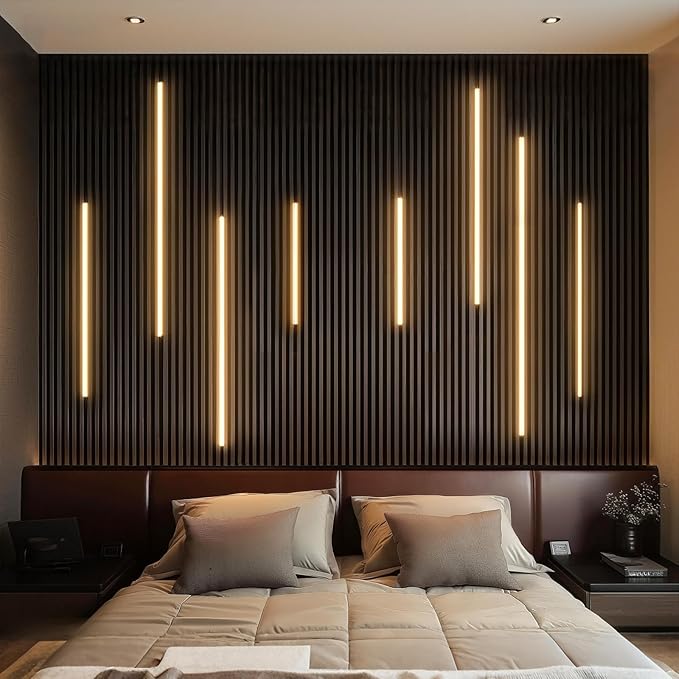 GZBtech Flexible LED Recessed Strip Light for Wood Slat Wall Panels 9.84FT, 3000K Warm White Cuttable Neon Rope Lighting with Remote Control, Dimmable IP67 Waterproof Black Strip Lights, ETL Listed