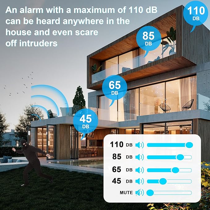 SanJie Door Sensor Chime for Door Opens， Door Entry Chime for Business/Home/Office/Store,500 FT Range,26 Chimes 5 Adjustable Volume Door Ringer Alert 3 Sensors + 1 Receivers