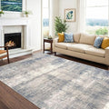 4x6 Rug, Small Area Rug for Living Room, Bedroom, Kitchen, Machine Washable Non-Slip Throw Rug, Modern Abstract Carpet for Entryway Nursery Coffee Table - Durable (Grey/Navy)