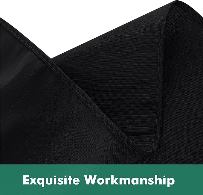 Biscaynebay Wrap Around Bed Skirts with Split Corners for King Beds 15" Drop, Black Adjustable Elastic Dust Ruffles Easy Fit Wrinkle Resistant Silky Luxurious Fabric Machine Washable