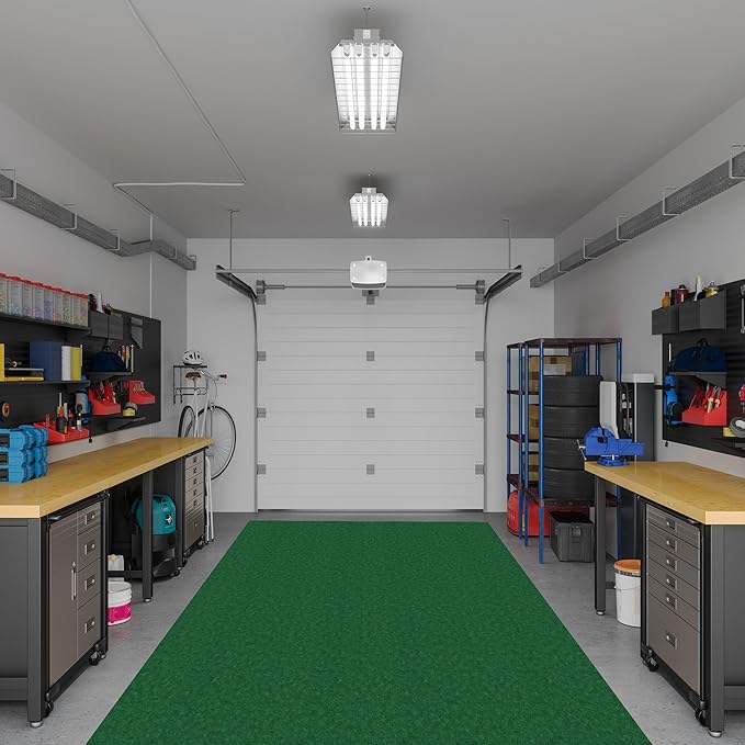 Ottomanson 6'6" x 17' Hallway Runner with Scraper Pile - Extra Durable Non-Slip Rug Mat for Indoor & Outdoor Use - Ideal for Kitchen, Entryway & Garage - High-Traffic Carpet, Green