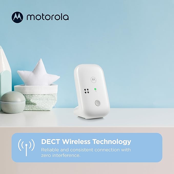 Motorola Nursery Baby Monitor, 1000ft Range PIP10 Audio Only, No WiFi Needed, Cry Detection, Alert Light, Portable Parent Unit for Easy Monitoring