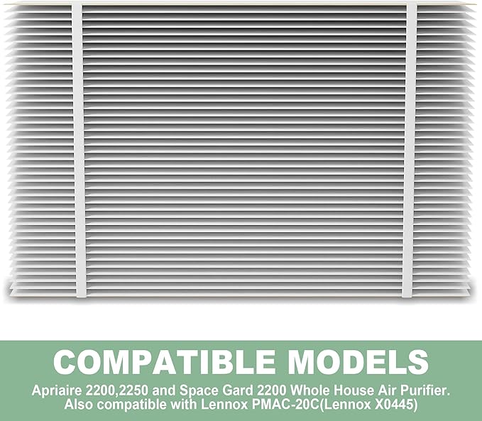 （2 Pack）201 Replacement Furnace Filter Compatible with A prilaire Space-Gard 2200,2250 Whole-House Air Purifier and X0445, 20x25x6 Air Filter Rplacement，incloud 2 Pleat Spacers