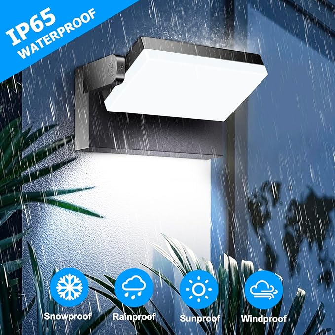 rosykite Motion Sensor Outdoor Wall Pack Lights,40W Acrylic LED Porch Lights 360 °Rotation,Waterproof 5000K/4000K/6000K Exterior Flood Wall Sconce Light for Garage