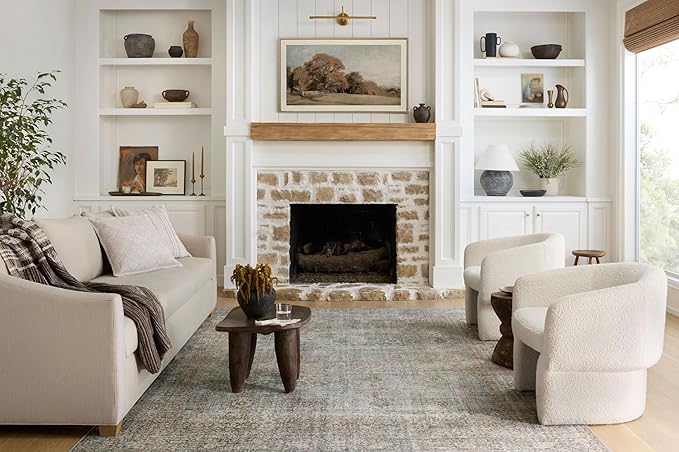 Loloi Chris Loves Julia Jules Collection JUL-08 Emerald/Antique Ivory 2'-0'' x 5'-0'', .13" Pile Height, Accent Rug