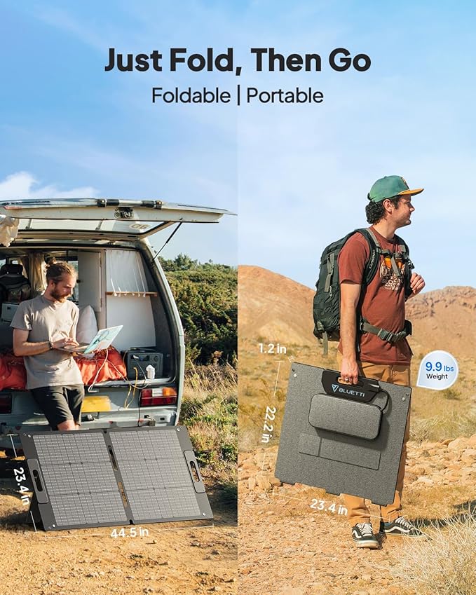 BLUETTI Elite 100 V2 Solar Generator with 100W Solar Panel (Ships Separately), 1024Wh Portable Power Station w/ 4 1800W AC Outlets, 35% Smaller, Ideal for Camping, Emergencies, Backup Power