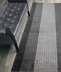 Custom Length Hallway Runner Rug,Slip Resistant,Meander Grey, 26 Inch X 12 feet, Sold and Priced Per Foot