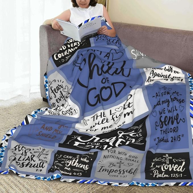 Christian Throw Blanket for Couch, Inspirational Gift for Women, Super Soft Plush Flannel Blanket, 30"x 40" Thoughts and Prayers Blankets for Bedroom Sofa Living Room Decoration