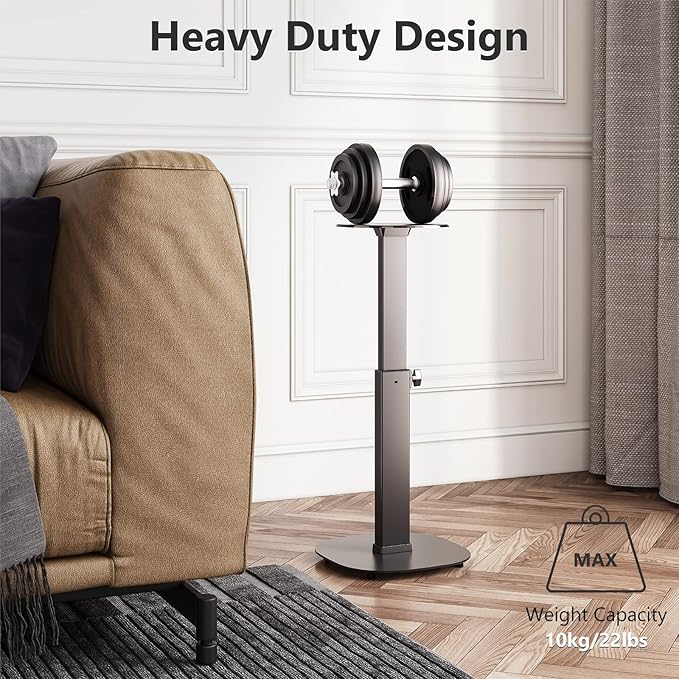 WALI Universal Speaker Stands, 23 Inch Surround Sound Speaker Stands for Satellite & Bookshelf Speakers Up to 22lbs, Height Adjustable with Built-in Cable Management, 1 Pair (SFS001), Black