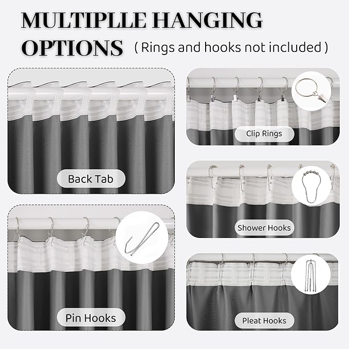 Soundproof 100% Blackout Curtains 96 inches, 3 Layers Thermal Insulated Back Tab Drapes for Door Window Nursery Divider Living Room, with Pin Hooks Gray 50x96 Inch 1 Panel