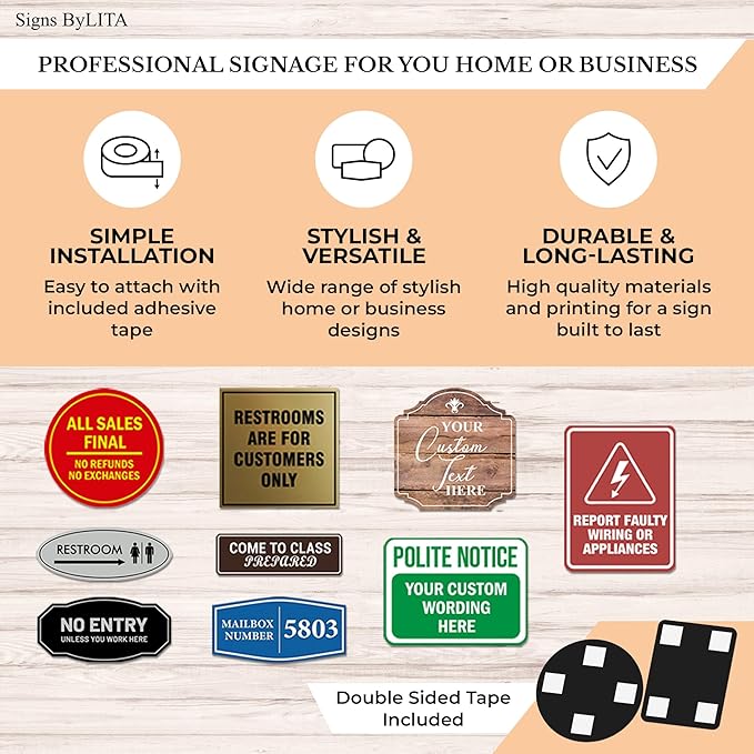Signs ByLITA Oval Electrical Panel Inside Sign (Blue) - Large