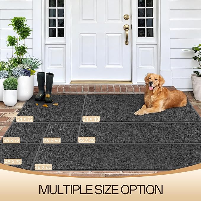 Amyracel Front Door Mat Indoor Outdoor Entrance, 36" x 60" All-Season Waterproof Doormat for Enterway, Heavy Duty Commercial Floor Mat, Fade Resistant, Rubber Back, Low Profile, Easy Clean