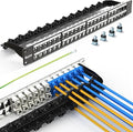 PBAEGAV 48 Port Patch Panel Blank UTP/STP 1U 19" Keystone Patch Panel with Cable Management and Support Bar Compatible with LC/SC/ST/FC/USB/HDMI Keystone Jack(48 Port)