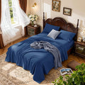 LBRO2M 1000 Thread Count 100% Cotton Sheets Set,Queen Size Bed Sheet 4 Piece Sets,Long Staple,16 Inches Deep Pocket,All Season,Bedding Super Soft Comforterble Breathable,Sateen(Navy Blue)