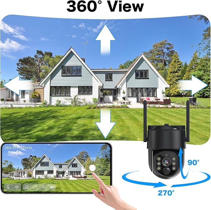 Solar Security Cameras Wireless Outdoor, 5G/2.4G Solar WIFI Cameras for Home Security,Solar Powered Outside Camera Wireless,Human Detection, Color Night Vision, 2-Way Talk for home Porch/Garage/Yard
