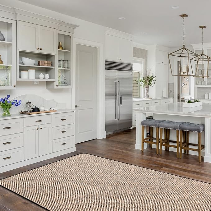 House, Home and More Skid-Resistant Carpet Indoor Area Rug Floor Mat - Black Ripple - 5 Ft X 5 Ft - Non Slip Rubber Backing, Stain Resistant, Dog Friendly, Living Room Bedroom Kitchen Entryway
