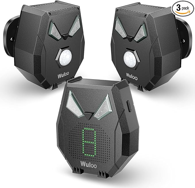 Solar Wireless Driveway Alarm, Outdoor Motion Sensor Detector Alarms Driveway Alert System 2000ft Long Range with Rechargeable Battery, Outside Weatherproof/Expandable (1 Receiver and 2 sensors)