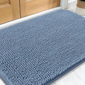 OLANLY Dog Door Mat for Muddy Paws 32x20, Absorbs Moisture and Dirt, Absorbent Non-Slip Washable Doormat, Quick Dry Chenille Mud Mat for Dogs, Entry Indoor Entryway Carpet for Inside Floor, Airy Blue