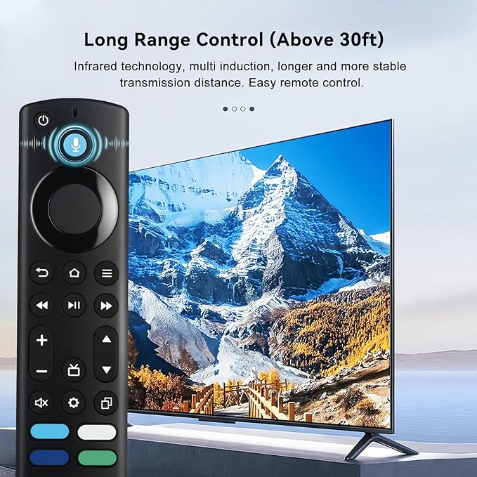 Replacement All Fire Smart TV Remote(Insignia, Toshiba, Onmi, Pioneer), Compatible for Fire Stick/Cube Remote(4K, 1st, 2nd, 3rd Gen, Life) with Voice