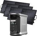 AMPACE Andes 1500 Power Station 2400W(Surge 3600W) Solar Generator with 3x100W Solar Panels, 1462Wh Solar Power Station, 1800W A-Boost Fast Charging, APP Control, Emergency Power for Home Use