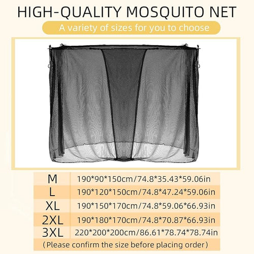 4 Corners Mosquito Net for Mosquiteros para Camas Bed Canopies Netting Bed Drapes Rectangular Mosquito Mesh for Camping Home Outdoor Travel(Black,L87 X W79 X H79 Inch,1 Opening)
