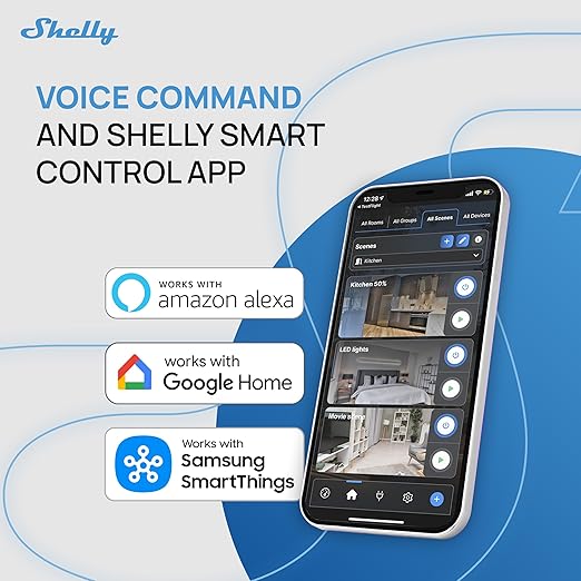 Shelly 1 Mini Gen4 | Wi-Fi, Zigbee & Matter Smart Relay Switch with Dry Contacts, 1-Channel 8A | Home Automation | Alexa, SmartThings, Google, Apple HomeKit Compatible | Garage Door Opener (2 Pack)
