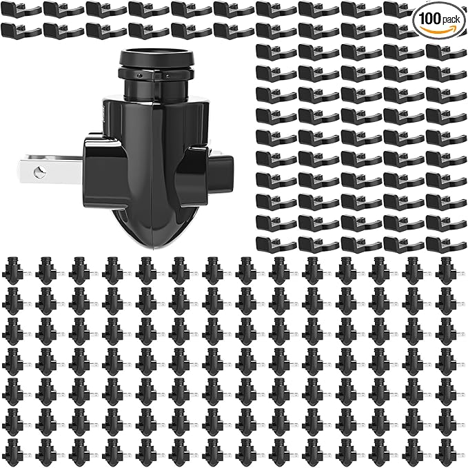 Tuanse 100 Sets Plug in Night Light Module Night Light Base with Shade Mounting Clip Plastic Lights Rotating Base for Making Your Own Decorative (Black)